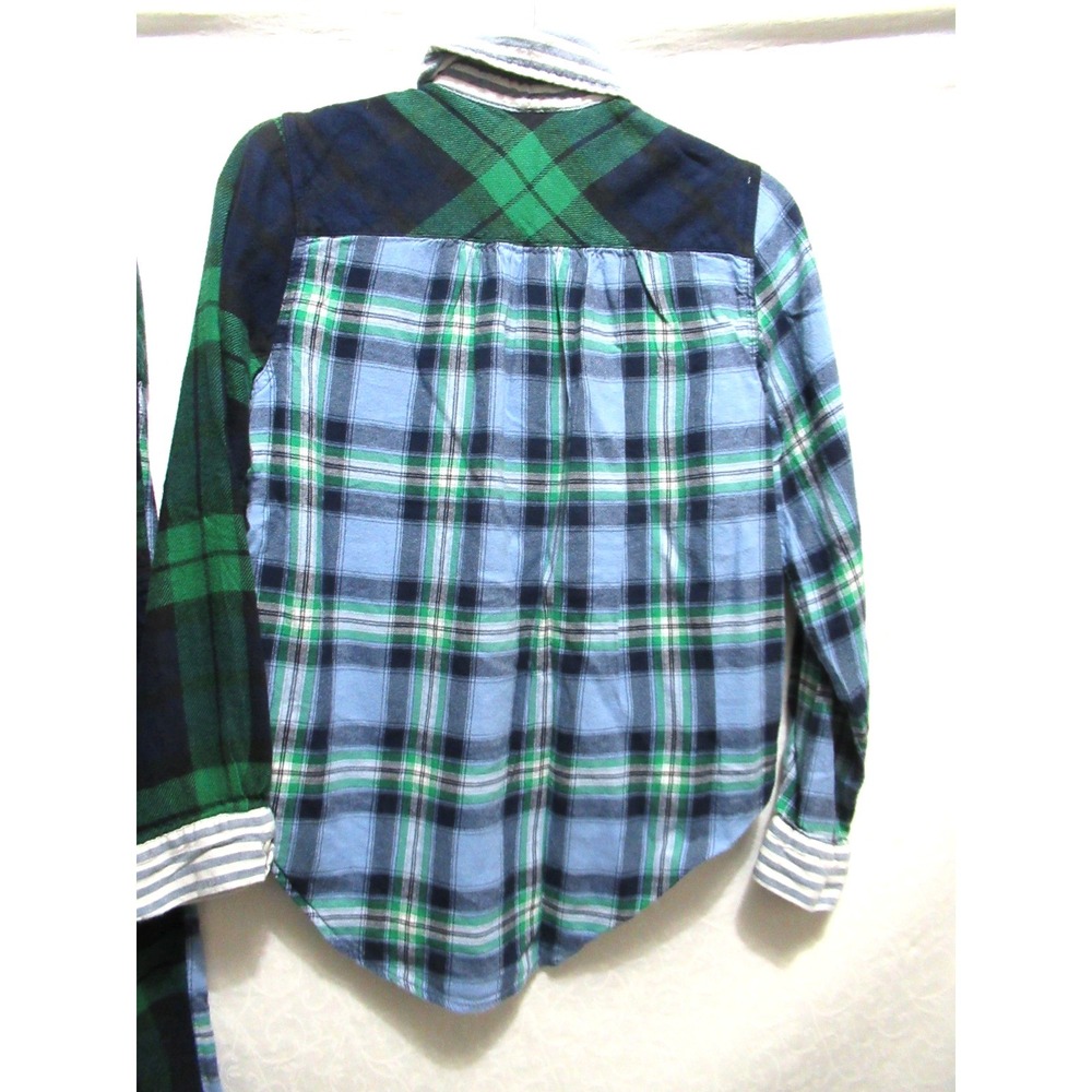 Aerie Size XXS/XS Blue‎ & Green Plaid Long Soft Cotton Pajama Lounge Set - Picture 7 of 10